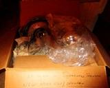 4 FT TALL CASE OF SILVER PLATED TABLEWARE---ALL IN ORIGINAL BOXES AND WRAPPINGS...NEVER OPENED OR USED---ONE MONEY TAKES THE ENTIRE LOT.