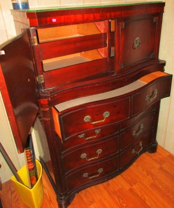 CHEST ON CHEST--SOLID MAHOGANY IT WOULD APPEAR TO BE