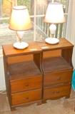 PINE END TABLES/   HOB-NAIL LAMPS