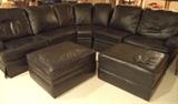 Blk Norwalk Sectional & Ottomans