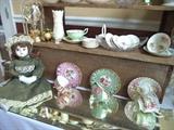 Porcelain Doll, Anniversary Clock & Lusterware