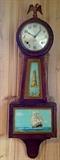 Banjo Clock Featuring Nautical Scene
