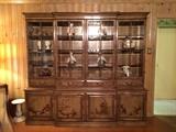 Large Lighted Breakfront with Oriental Motif