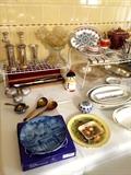Arta Enamel Dishes and Trinket Boxes, Carnival Glass, Limoges, Silverplate and More