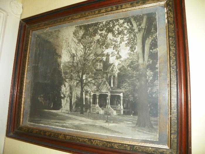 large antique photo of Victorian home
