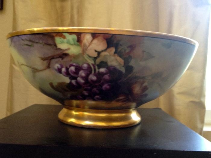Hand painted beautiful antique punch bowl.