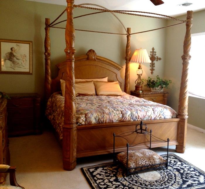 Beautiful king bedroom set  Even a canopy  bed for your small dog or cat!