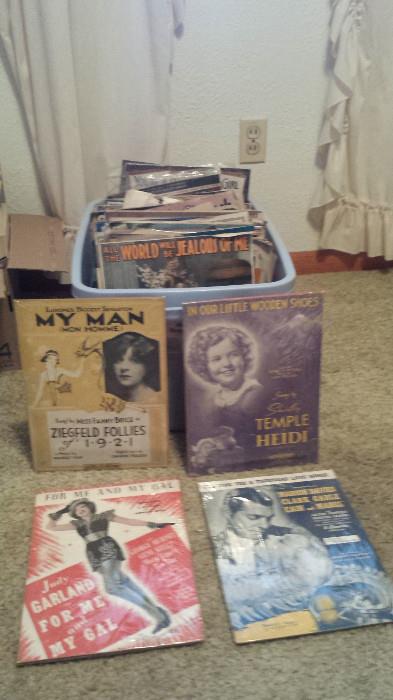 Boxes of sheet music