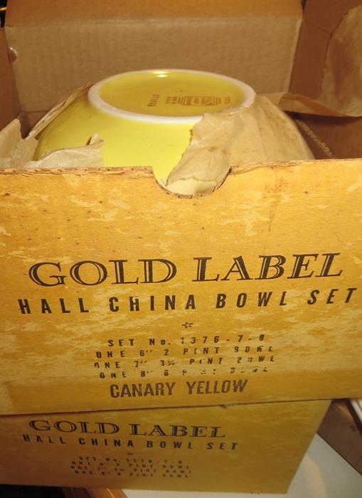 Hall china bowl sets...still in original packaging!