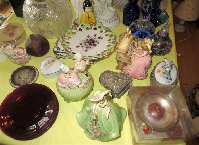 Tons of collectable figurines, depression glass and more