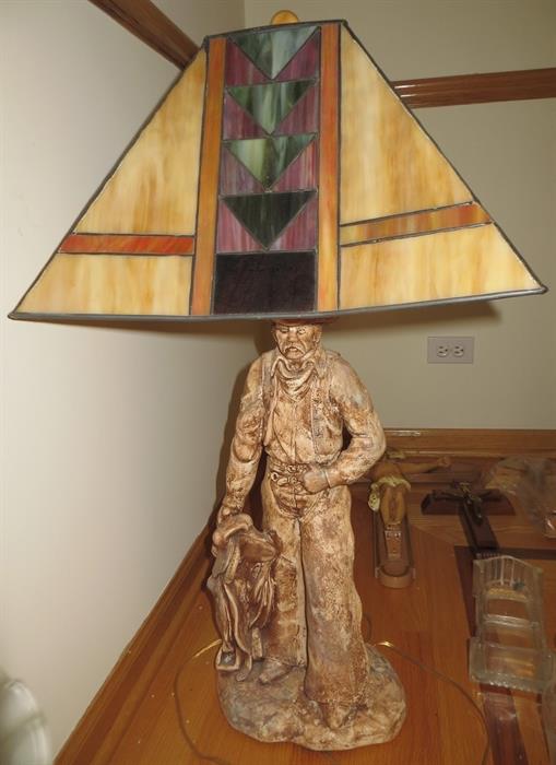 Unique stained glass western lamp