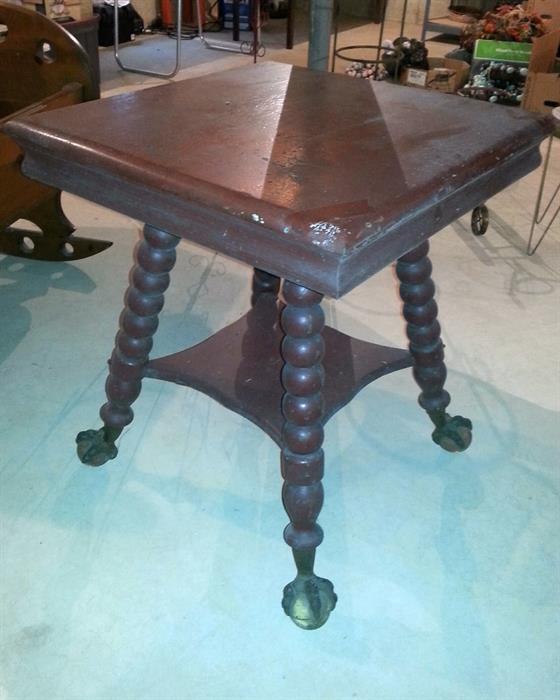 Antique table with large clawed feet!