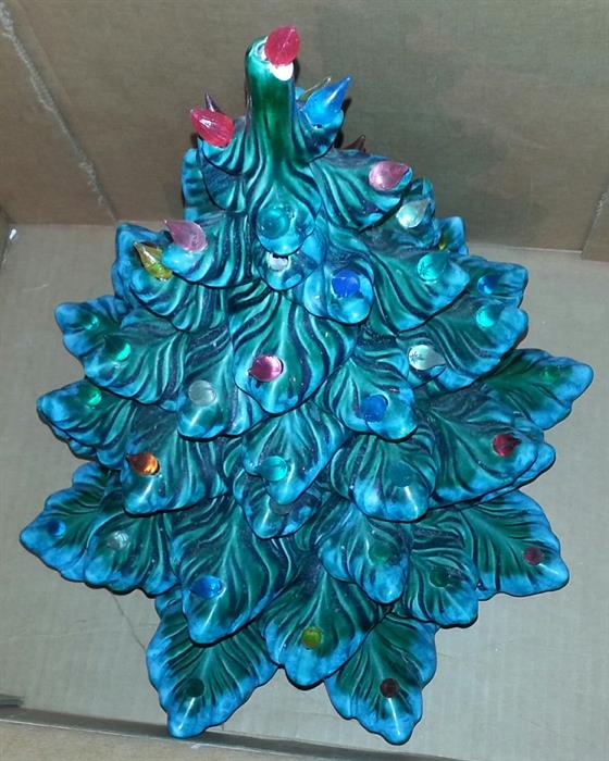 Lighted ceramic christmas tree