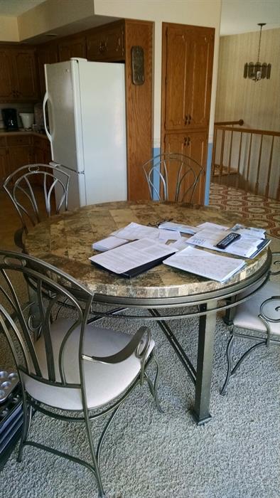 Mexican Marble table and 6 chairs