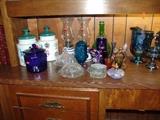 Apothecary collectibles and collection of carnival glass
