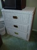 White wicker chest