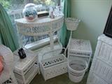 Several nice white wicker pieces in great condition