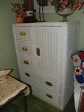 White wicker cabinet