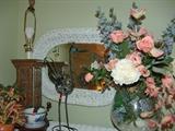 Wicker mirror and decorative items