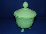 Lidded Fenton glass bowl
