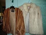 Mink and white fox furs