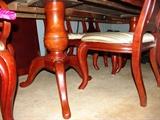 Dining table showing pedestals
