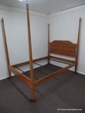 Pencil Post Four Post Oak Bed