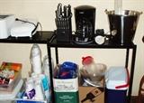 kinves, party size coffee makers, plastic ware and larger serving pieces