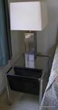 Mid Century Chrome/Glass end table and lamp