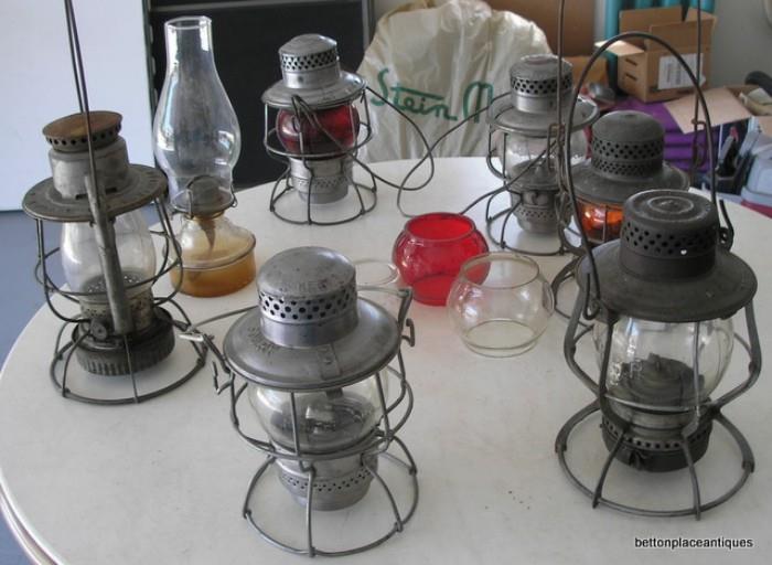 Railway lamps ...red.amber and more...Armspear, Adlake, Dietz...southern, Pa, L & N , Canada and more ...great collection
