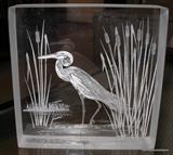 Frank R Albrecht Egret 1984 paperweight