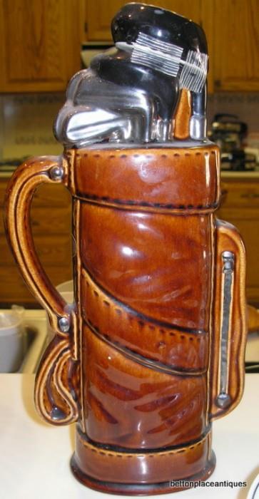 Palfrey pottery whiskey decanter in the form of golf clubs