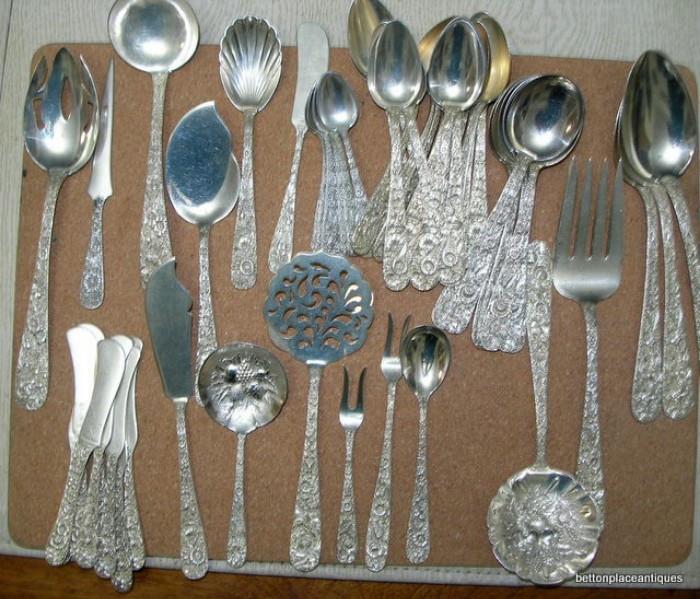 S Kirk & Sons Sterling Flatware...56 pieces in box ...more photos to come