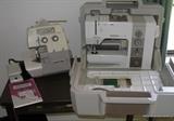 Bernina 930 electric sewing machine in case with overlocker