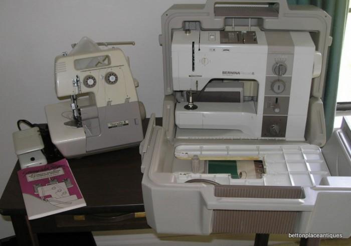 Bernina 930 electric sewing machine in case with overlocker