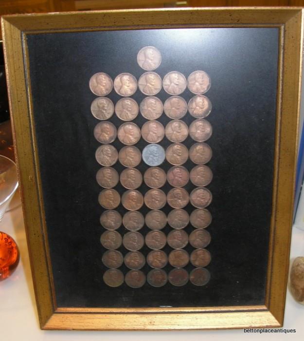 Pennies from 1925 to 1964 with the one steel penny in it