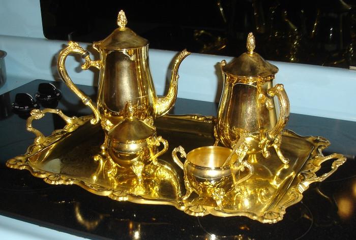 Gold plated coffee service