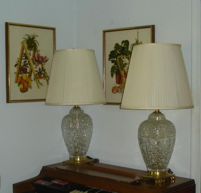 Brass & crystal lamps