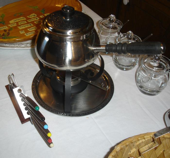 Vintage fondue set