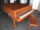 A19 #10 Story & Clark 5’3” 1970 Walnut Baby Grand Piano #455001 Condition of 9