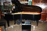 A54 #14 Yamaha 7’6” Model C7 1991 Conservatory Black Hi Gloss Grand Piano with DiscLaver Digital player working *few scratches on top* #F4970447 Condition of 9/10