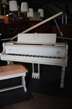 Wurlitzer 4’9” 1938 Painted Cream Baby Grand Piano *some keys bad*needs refinished* #179559 Condition of 6/7