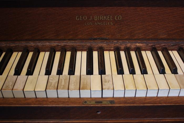 G54 #5 Geo Birkel Upright Piano *missing ivories, finish rough* #43577