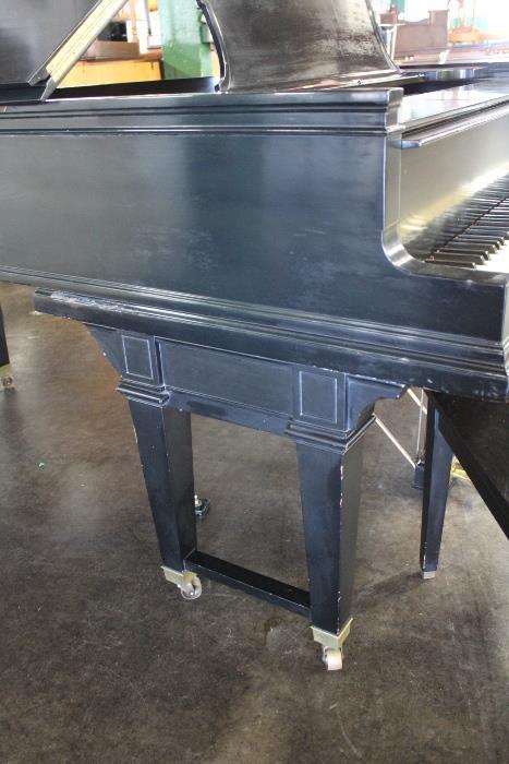 A54 #1 Steinway & Sons  1925 6’6” Black Satin Grand Piano with Aeolin Player Has 108 Rolls Works Perfect Sounds Great #231570