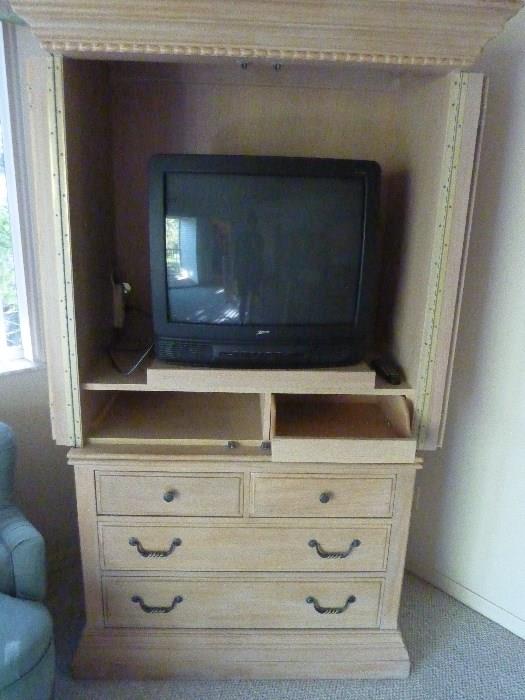TV Armoire will fit TV 38"w x 21"d x 32"h