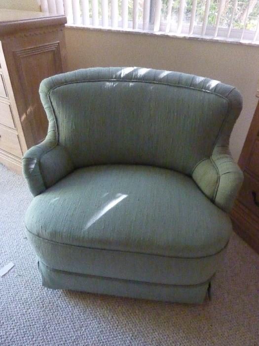Great Boudoir Chair- Old but recent quality re-upholstered. 38"w x 32"d x 33"h