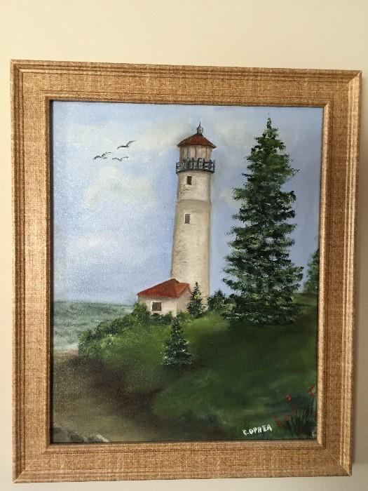 Lighthouse artwork and figures