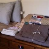 Lots of linens...here is just a sampling.  Notice the handmade quilt...fits of queen bed for your home or cabin.