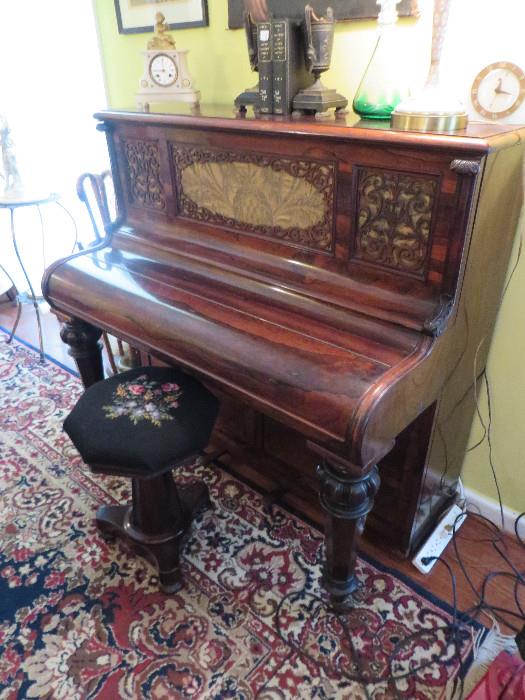 WONDERFUL 1850'S ROSEWOOD PIANO