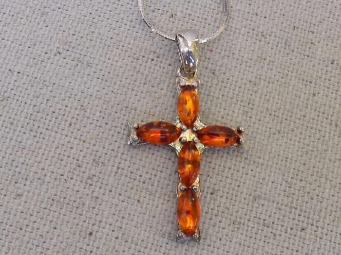 amber cross in sterling